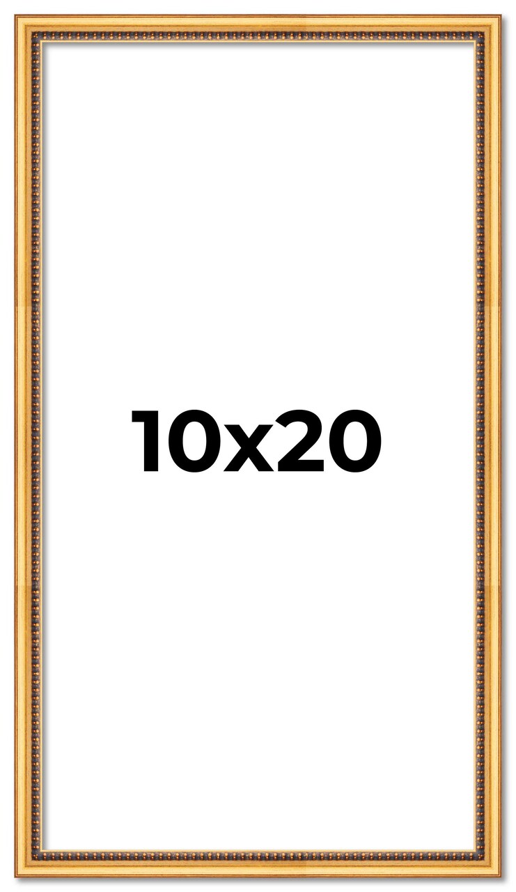 10x20 Classic Modern Gold Picture Frame - UV Acrylic, Foam Board Backing, Hanging Hardware